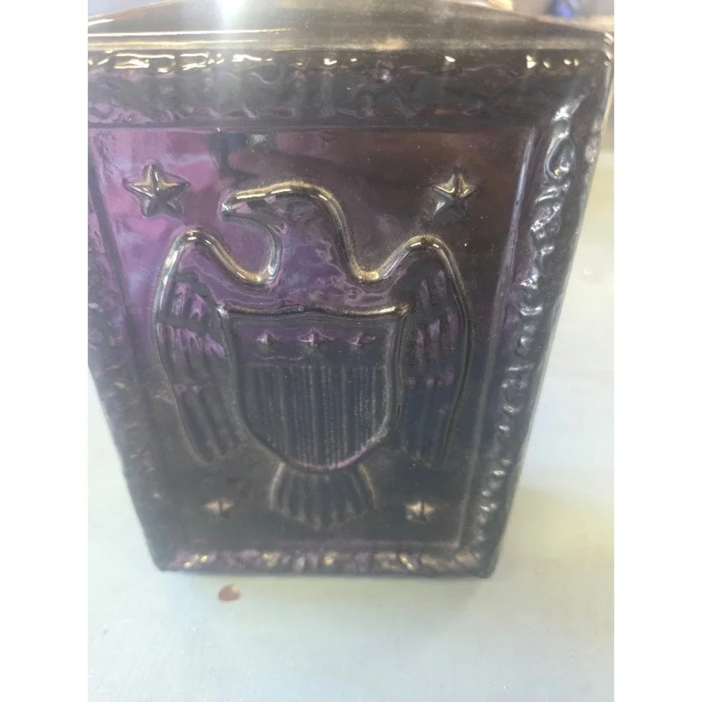 JW Dant Americana Collection The Alamo Decanter Purple Amethyst Glass Bottle '69